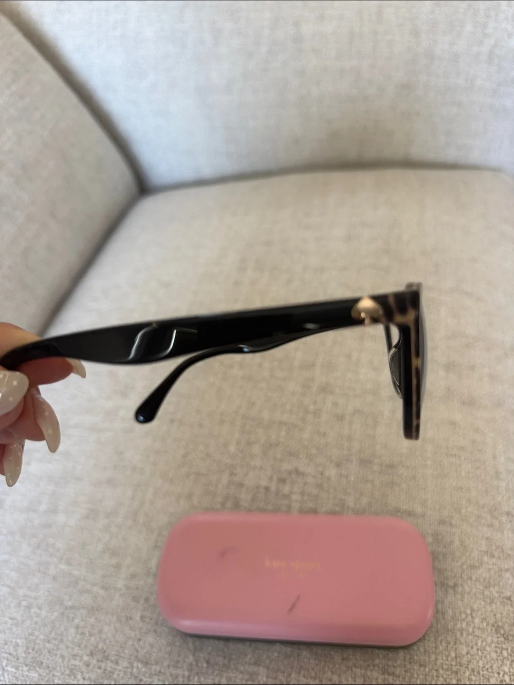 kate spade Tortoise Cat-Eye Glasses with Pink Case